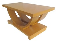 Modernage American Art Deco Streamline Blond Coffee Table
